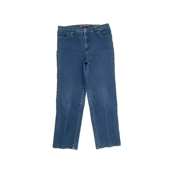 Gloria Vanderbilt Amanda Straight leg Women's size 12P Dark Wash Blue Denim Jean - Picture 1 of 4